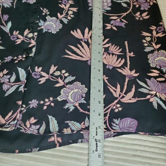 Studio C Classic Collection Button Up Top Womens 26/28 Floral Short Sleeve Flowy - Picture 9 of 9